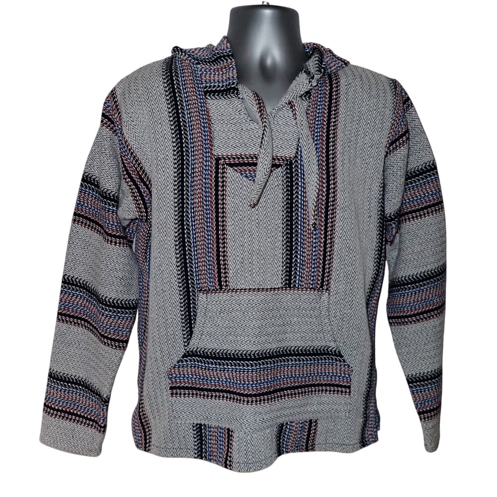 Senor‎ Lopez Baja Hoodie Men's Size S Pullover Hoodie Southwest Stripe